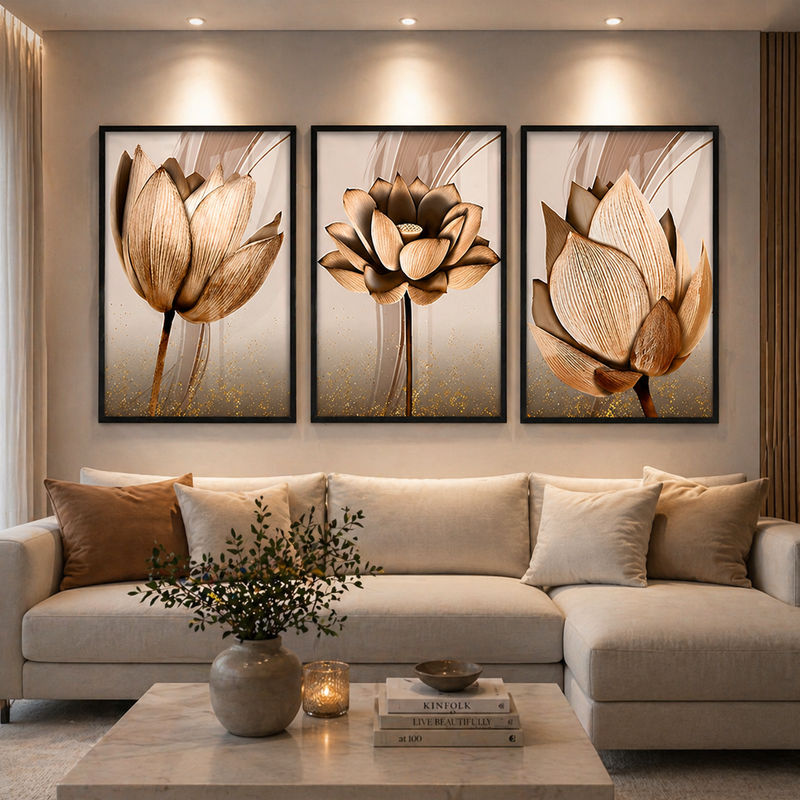 Kit 3 Peças Quadros Decorativos
