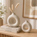 Vaso Nórdico Circular de Cerâmica Decorativo