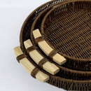 Bandeja de Armazenamento de Rattan Tecida À Mão REDONDA De Vime Promoção