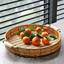 Bandeja de Armazenamento de Rattan Tecida À Mão REDONDA De Vime Promoção