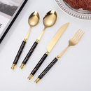 【Novas chegadas!!!】Kit 24 talheres de aço inoxidável de luxo Conjunto de talheres, garfo e colher de padrão de mármore