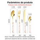 【Novas chegadas!!!】Kit 24 talheres de aço inoxidável de luxo Conjunto de talheres, garfo e colher de padrão de mármore