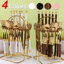 【Novas chegadas!!!】Kit 24 talheres de aço inoxidável de luxo Conjunto de talheres, garfo e colher de padrão de mármore