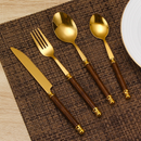 【Novas chegadas!!!】Kit 24 talheres de aço inoxidável de luxo Conjunto de talheres, garfo e colher de padrão de mármore