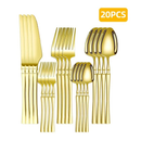 24 Peças Talheres Dourado de Aço Inox Garfo Colher Faca Colher De Mesa TINNY YOU